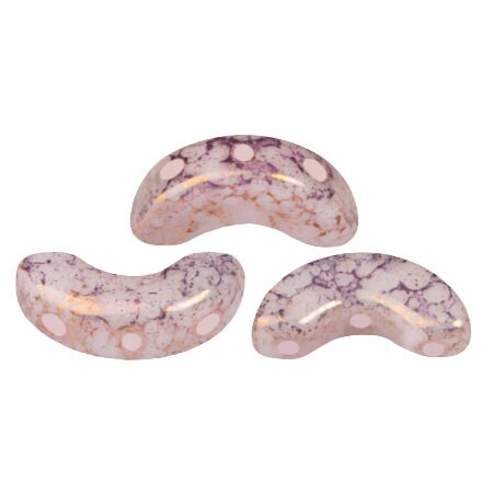 Arcos par Puca Frost Sweet Pink Bronze, 3-Hole 5X10MM Czech Glass, 78420-15496-30 Beads