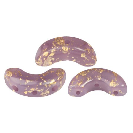 Arcos par Puca Frost Parme Splash, 3-Hole 5X10MM Czech Glass, 28410-94401-30 Beads