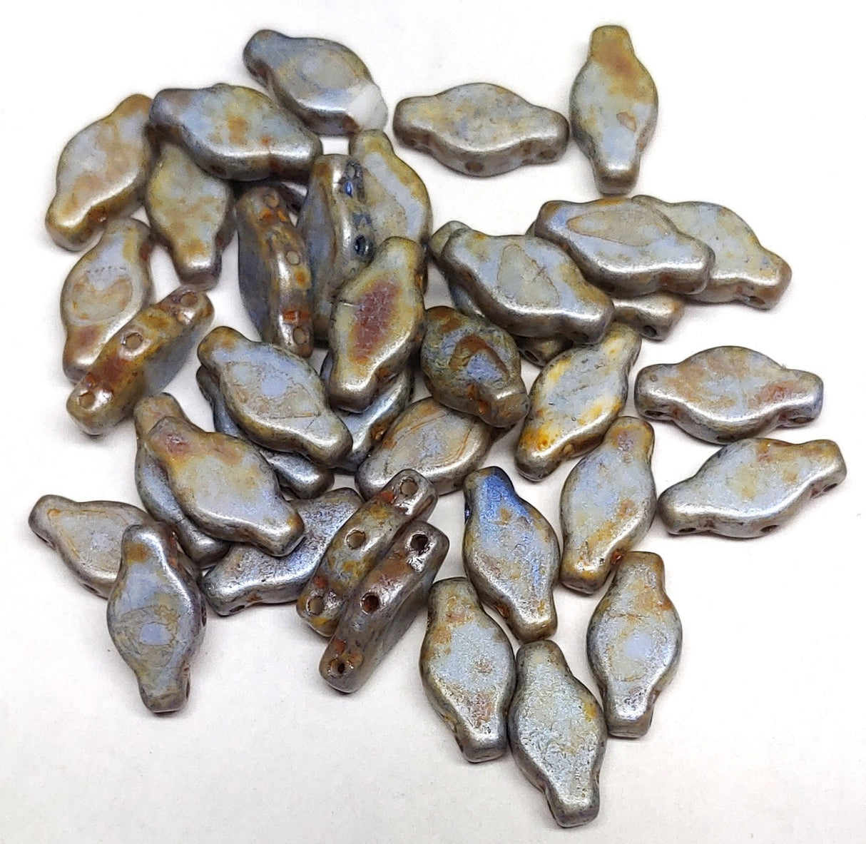 Navette Sage, 3-Hole Czech Glass 6x12MM, 65325-20 Beads