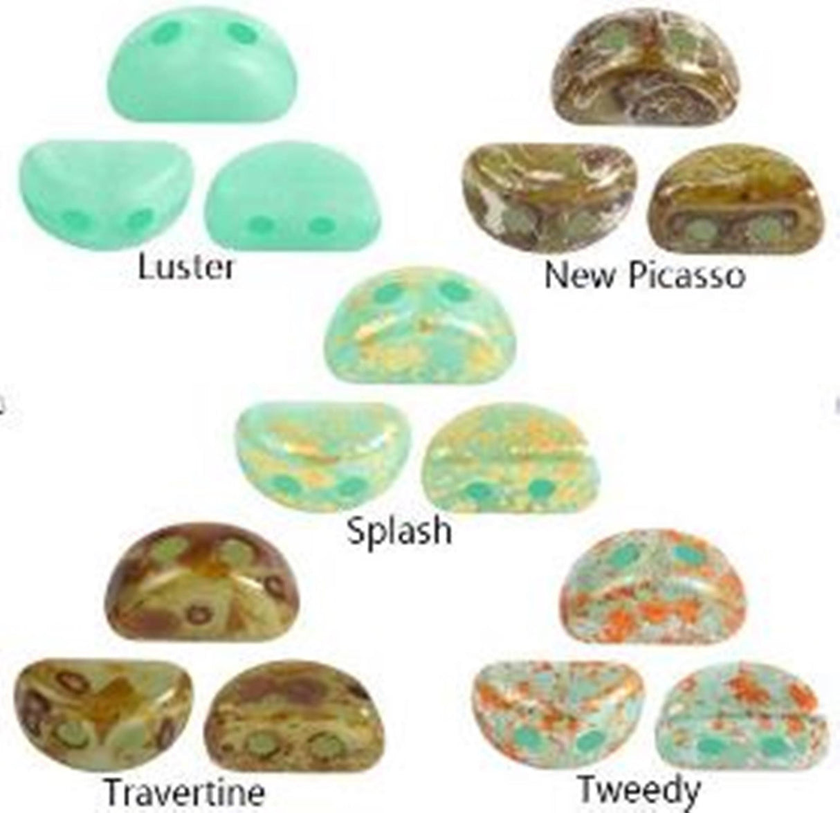 Kos par Puca Green Aqua Opal, 2-Hole 6X3MM Czech Glass, Choose a Color-10 Grams