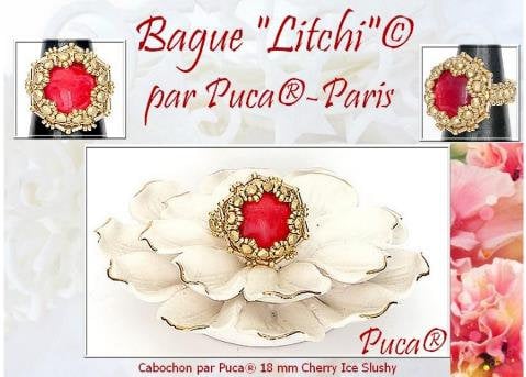 Cabochons Par Puca Ice Slushy, 18mm - Choose the quantity - Choice of colors available select your favorite