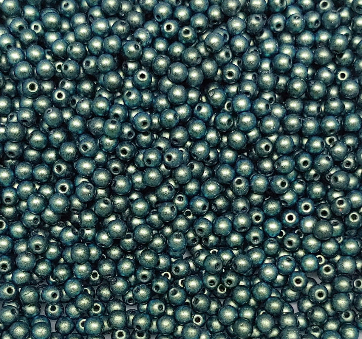 3mm, 4mm, 6mm Round Polychrome Mint Chocolate, Czech Glass-50 beads