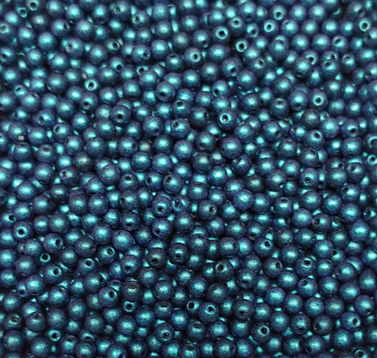 3mm, 4mm, 6mm Round Polychrome Dark Capri Blue, Czech Glass-50 beads