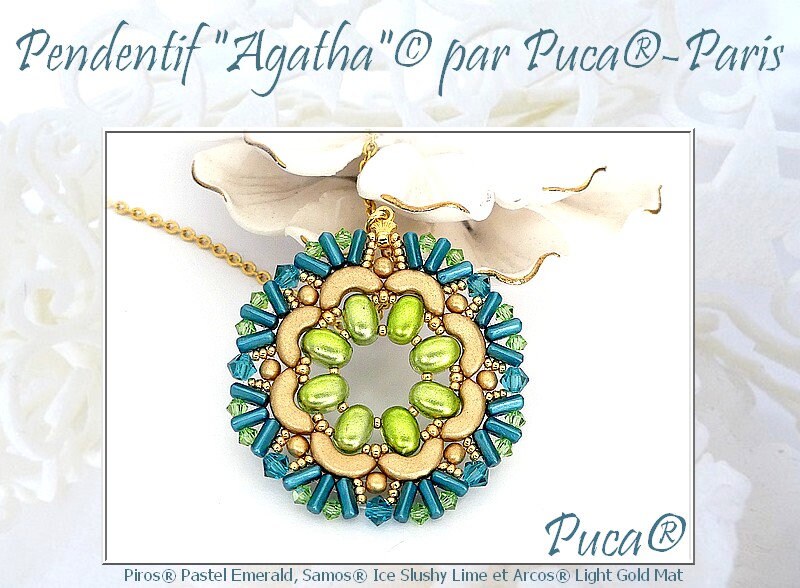 Agatha Pendant Pattern - DO NOT BUY- Sent free by email-Free with par Puca bead purchase, Read the description below for details