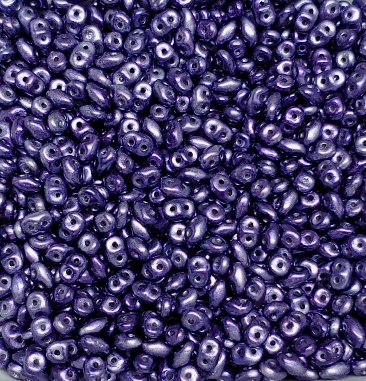 SuperDuo Metalust Purple, Czech Glass 2-hole bead 2.5mm x 5mm, 10 grams
