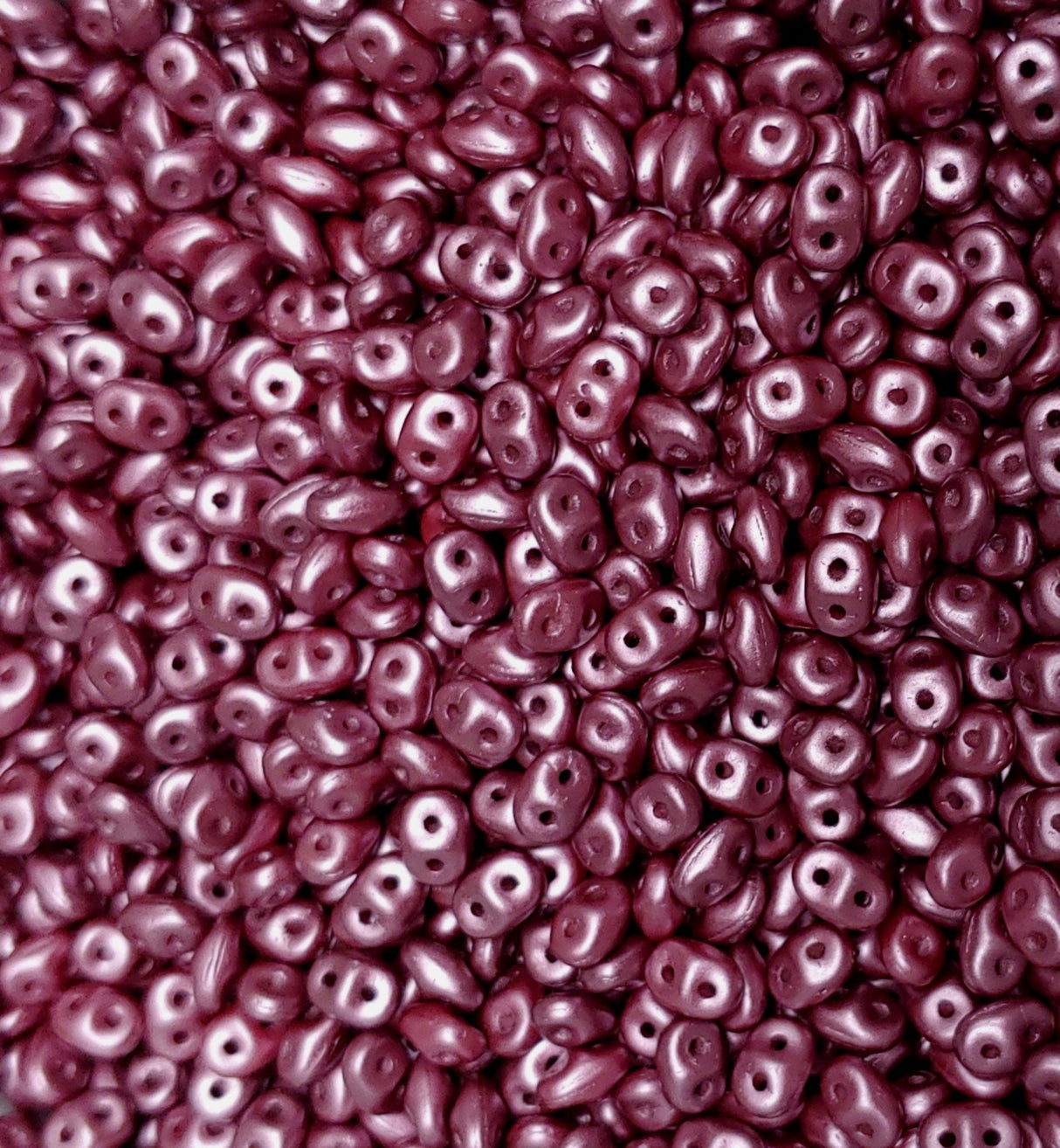 SuperDuo Pastel Burgundy, Czech Glass 2-hole bead 2.5mm x 5mm, 10 grams