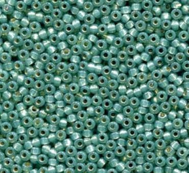 11-4241 Duracoat Dyed Silver Lined Dark Mint, Miyuki Seed Beads 11/0