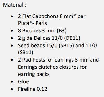 Bo Miss Jade Earring Pattern - DO NOT BUY- Sent free by email-Free with par Puca bead purchase, Read the description below for details