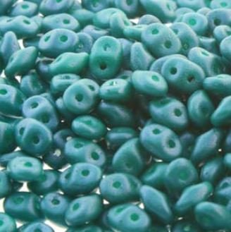 SuperDuo Tropical RainForest, Czech Glass 2-hole bead 2.5x5mm-24514, 10 grams