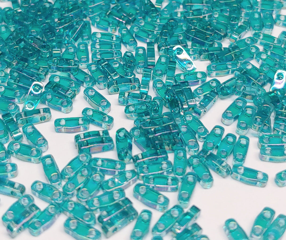 Quarter Tila Transparent Teal AB, QTL-2458, Miyuki 5 grams