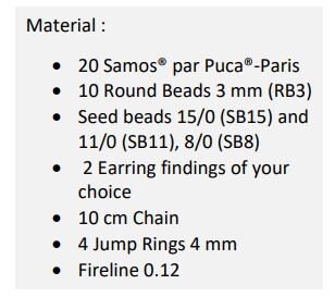 Bo Ancolie Earring Pattern -DO NOT BUY- Sent free by email-Free with par Puca bead purchase, Read the description below for details