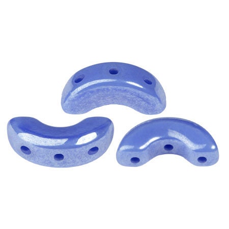 Arcos® par Puca® Frost Royal Blue Luster, 3-Hole 5X10mm Czech Glass, 38430-14400-30 Beads