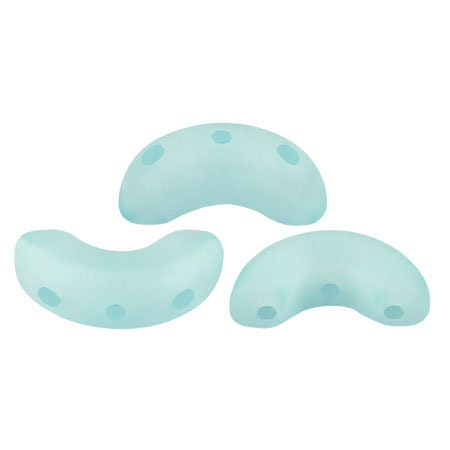 Arcos® par Puca® Frost Azurin Matte, 3-Hole 5X10mm Czech Glass, 68400-84100-30 Beads