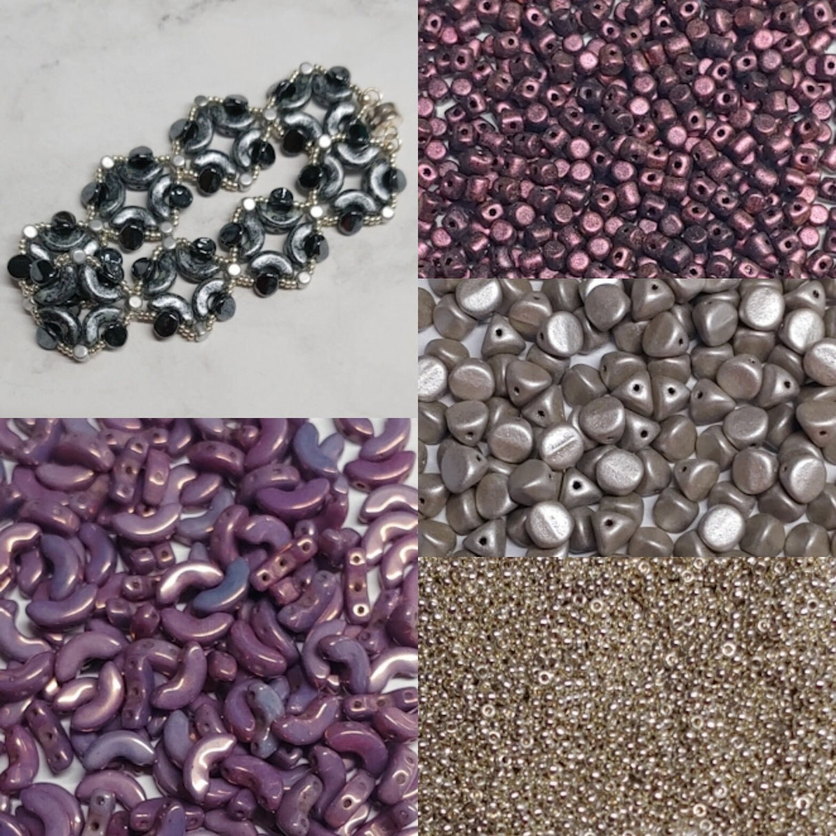 Lola Bracelet Kit-par Puca-Arcos, Minos, Ilos and Seed Beads-Pattern by email with Kit purchase* see Description-5 Colors