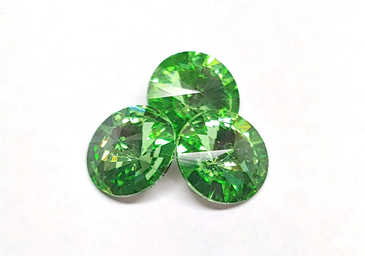 Preciosa 12mm Maxima Peridot Rivoli, 2 pieces