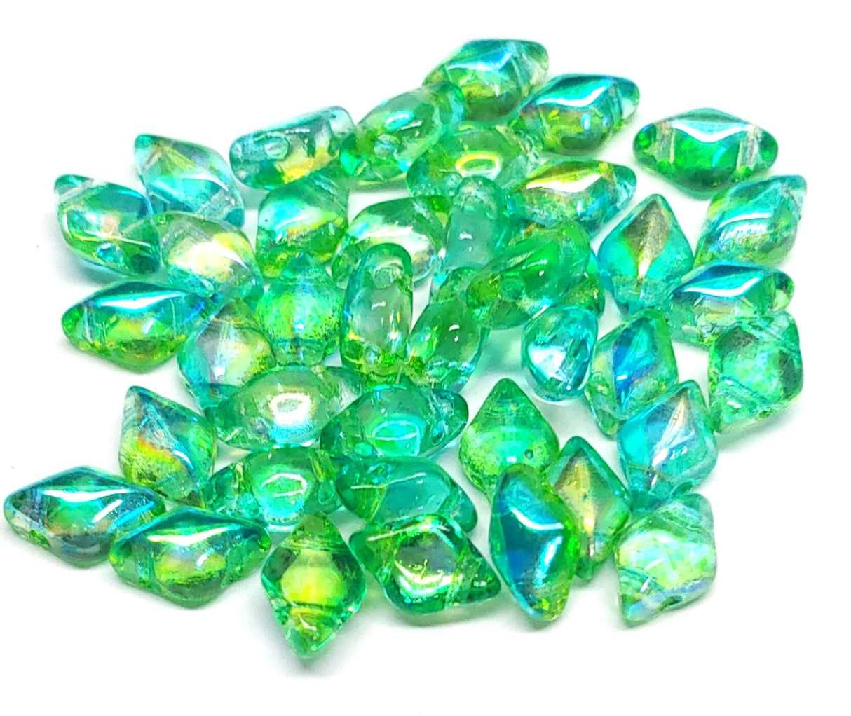 GemDuo Beads, Summer Rainbow, 2-Hole Matubo Czech Beads, 8x5mm, 40 Beads, Choose a color