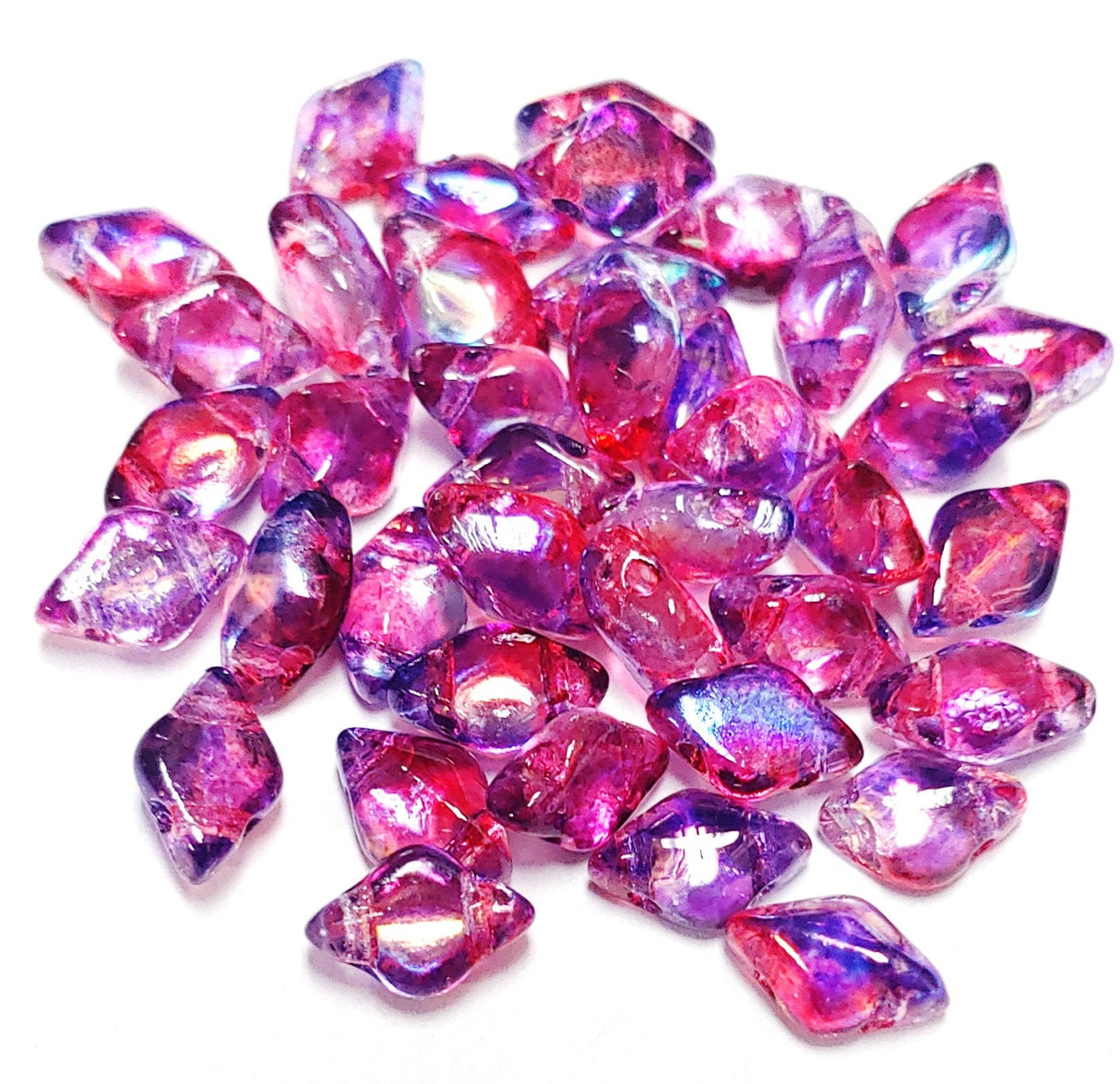 GemDuo Beads, Summer Rainbow, 2-Hole Matubo Czech Beads, 8x5mm, 40 Beads, Choose a color