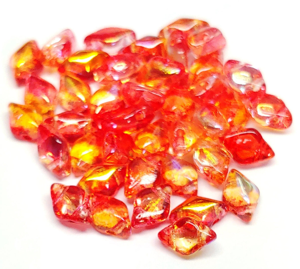 GemDuo Beads, Summer Rainbow, 2-Hole Matubo Czech Beads, 8x5mm, 40 Beads, Choose a color