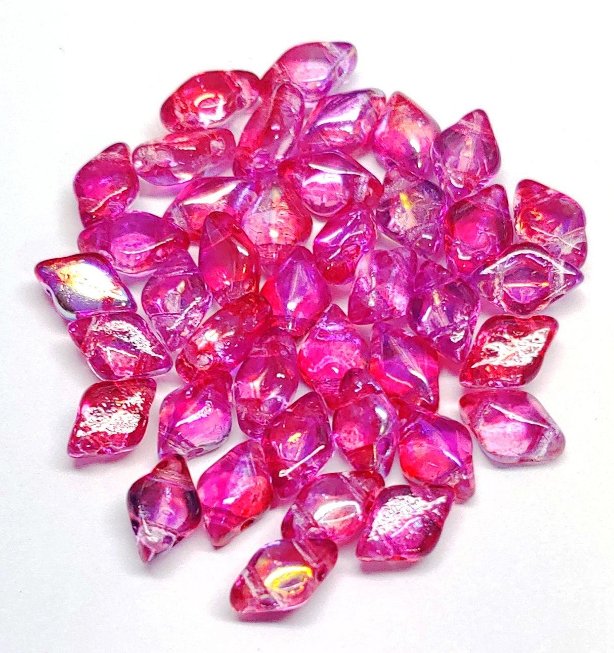 GemDuo Beads, Summer Rainbow, 2-Hole Matubo Czech Beads, 8x5mm, 40 Beads, Choose a color