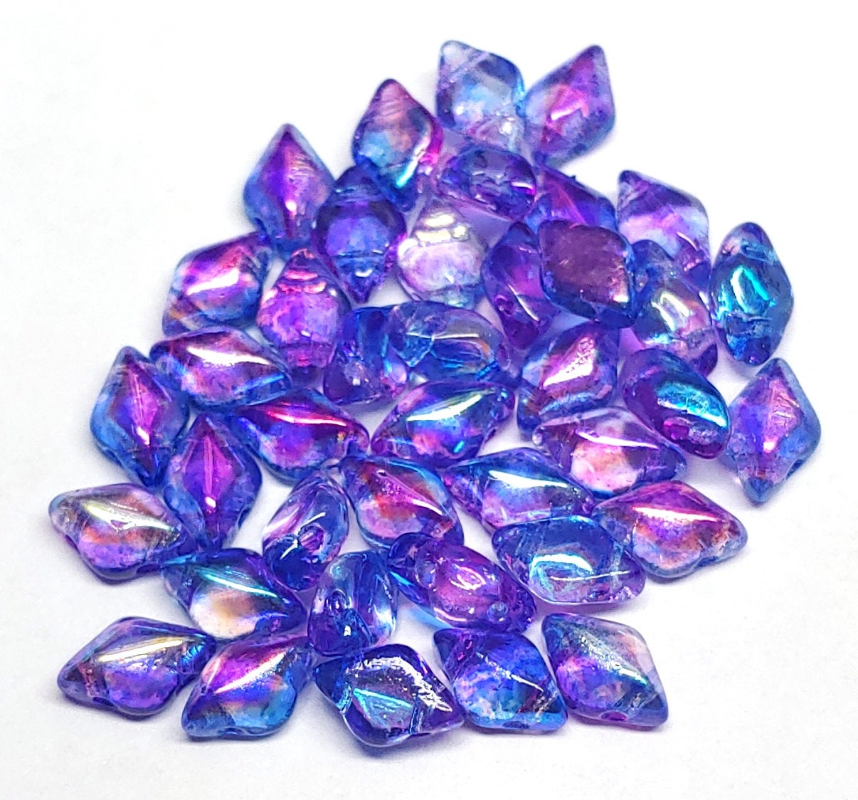 GemDuo Beads, Summer Rainbow, 2-Hole Matubo Czech Beads, 8x5mm, 40 Beads, Choose a color