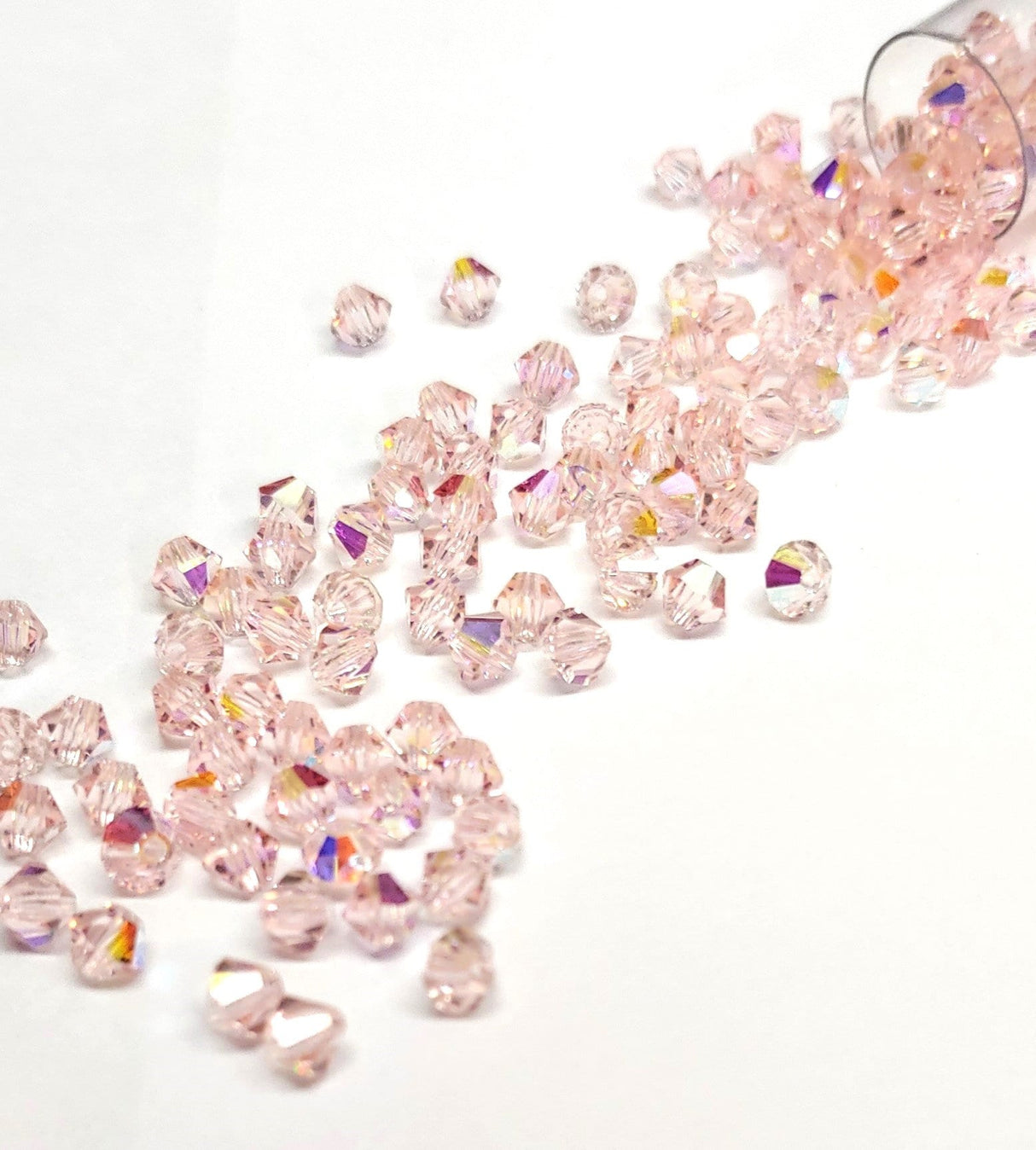 Preciosa 4mm Light Rose AB, Crystal Bicone - 36 pieces