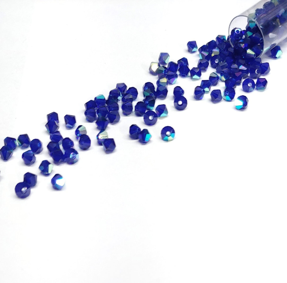 Preciosa 4mm Cobalt AB, Crystal Bicone - 36 pieces