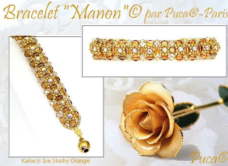 Manon Bracelet Pattern - DO NOT BUY- Sent free by email-Free with par Puca bead purchase, Read the description below for details