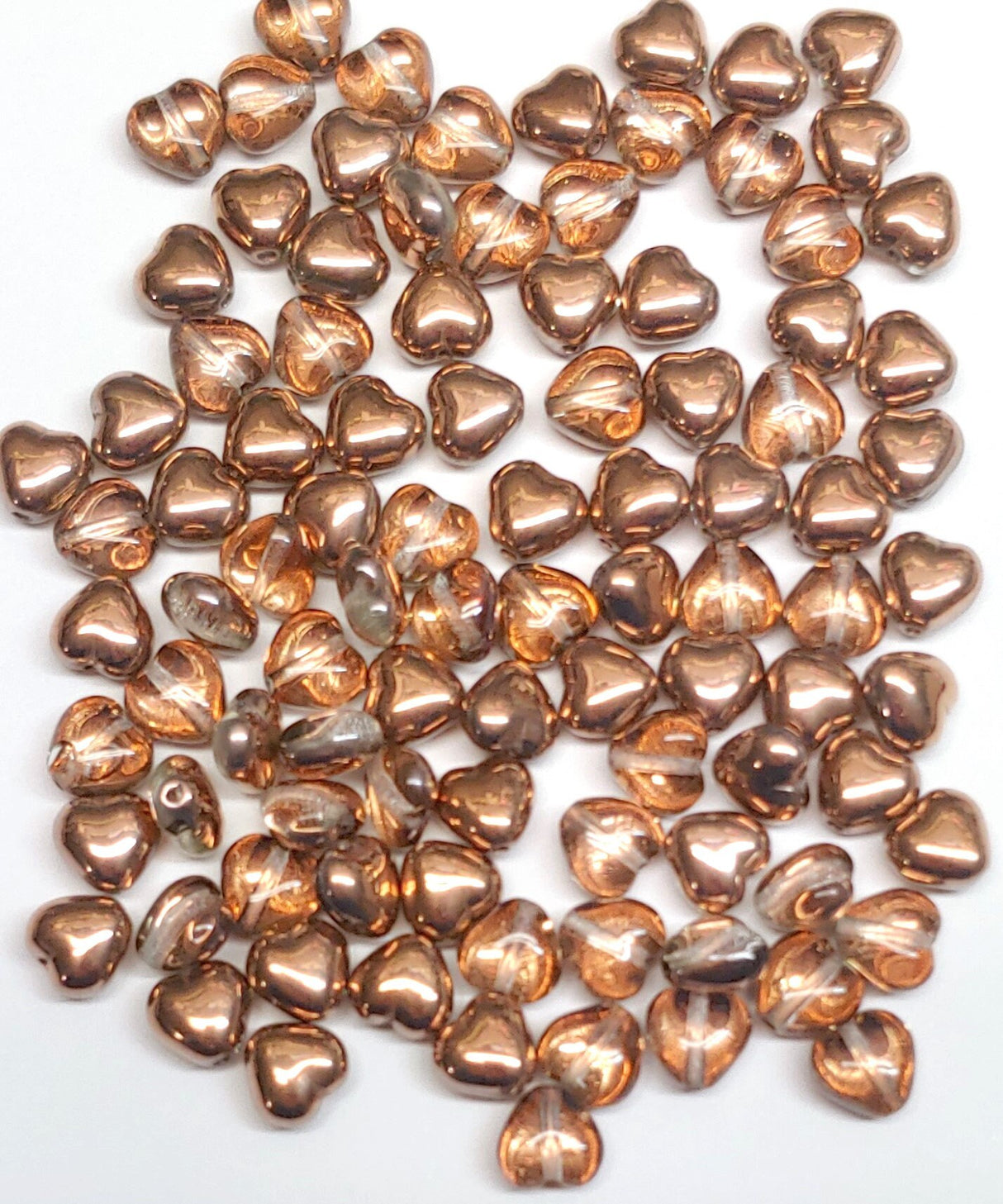 Heart Bead Crystal Capri Gold, Pressed Czech Glass, 6mm 00030-27101-20 beads