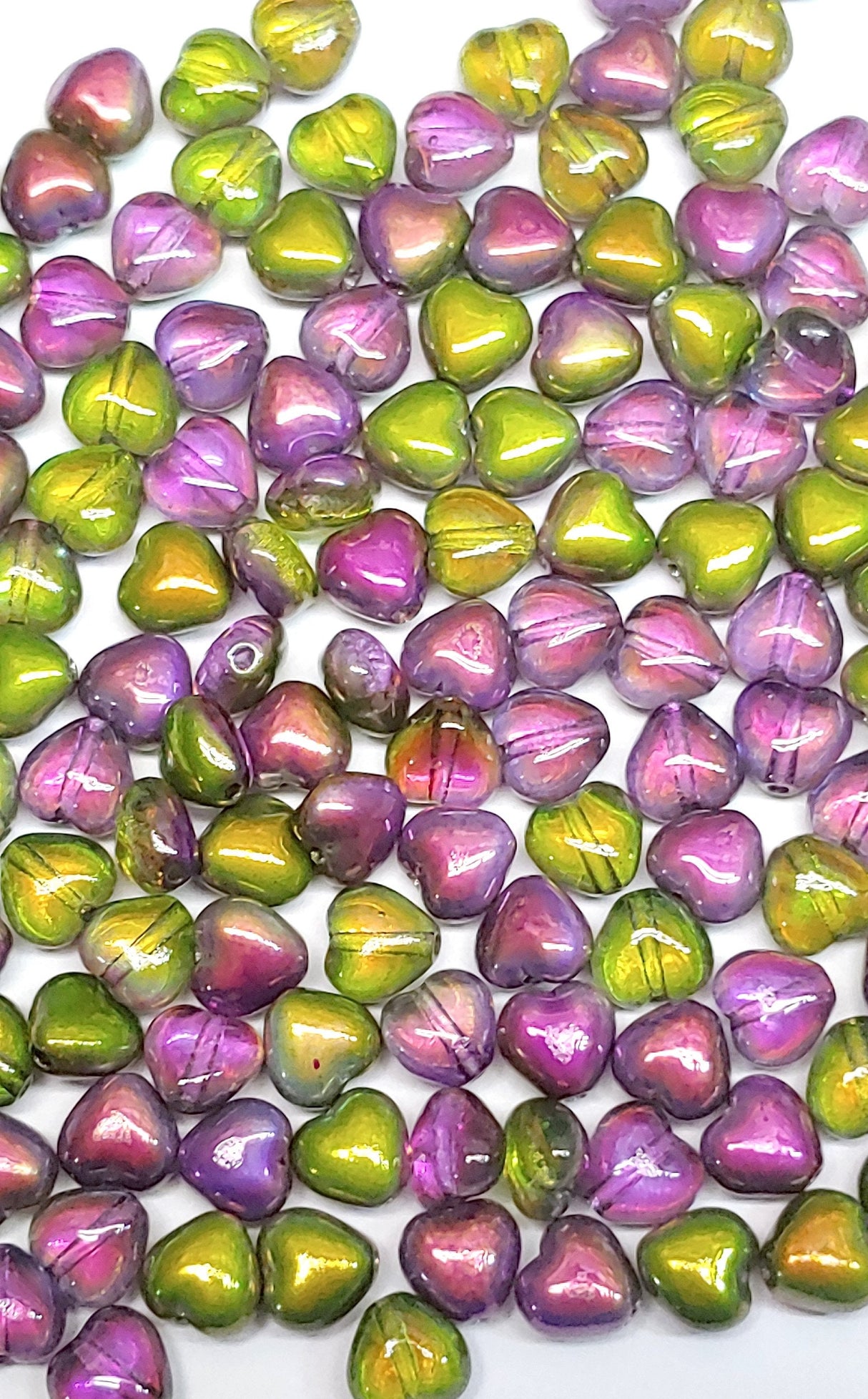 Heart Bead Crystal Magic Orchid, Pressed Czech Glass, 6mm 00030-95000-20 beads