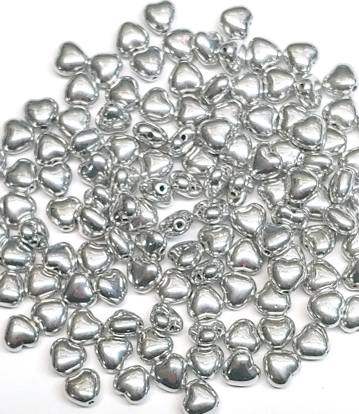 Heart Bead Crystal Full Labrador, Pressed Czech Glass, 6mm 00030-27000-20 beads