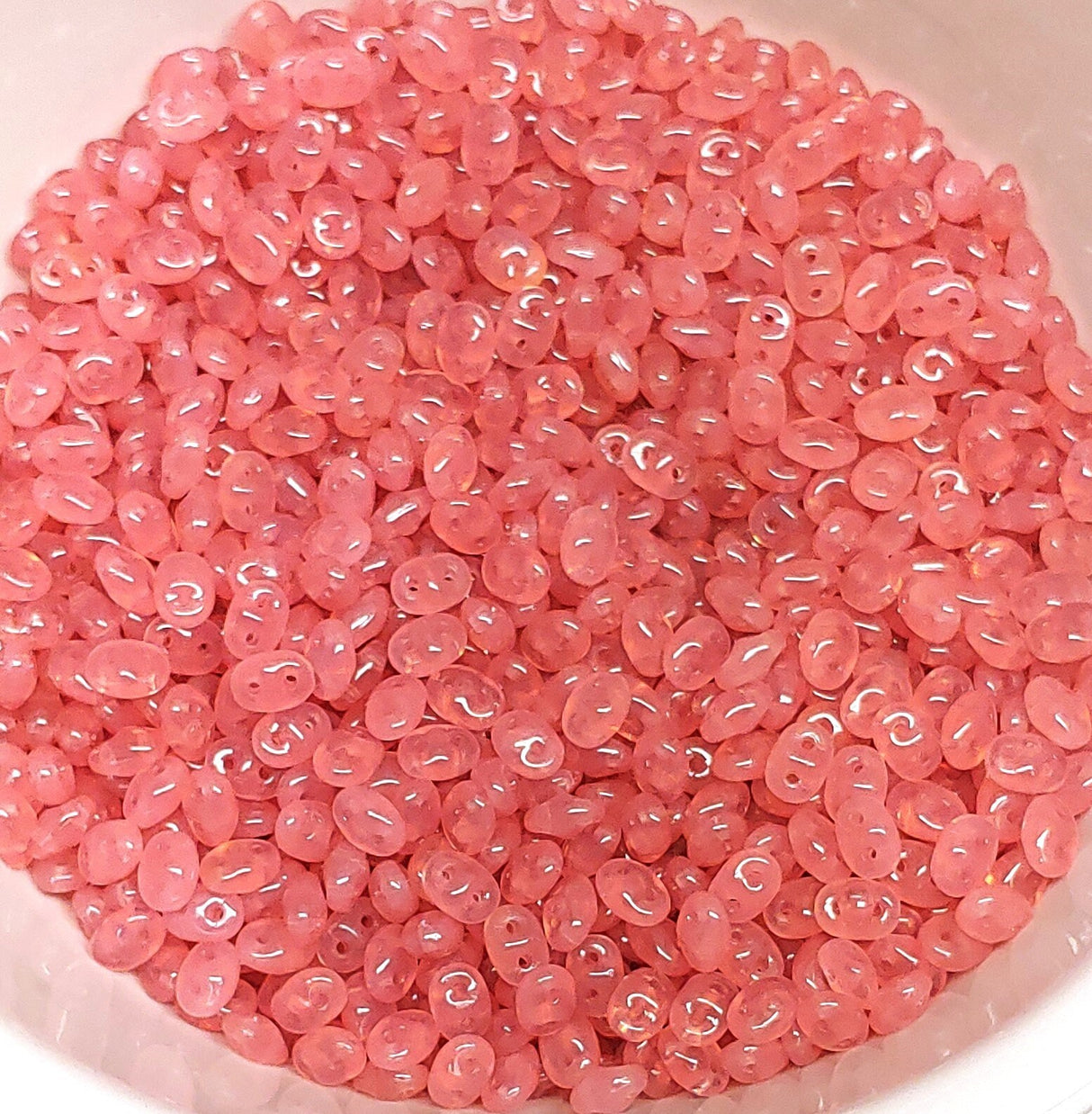 SuperDuo Opal Rose, 2-Hole 2.5x5mm Czech Glass, 71010-8 grams