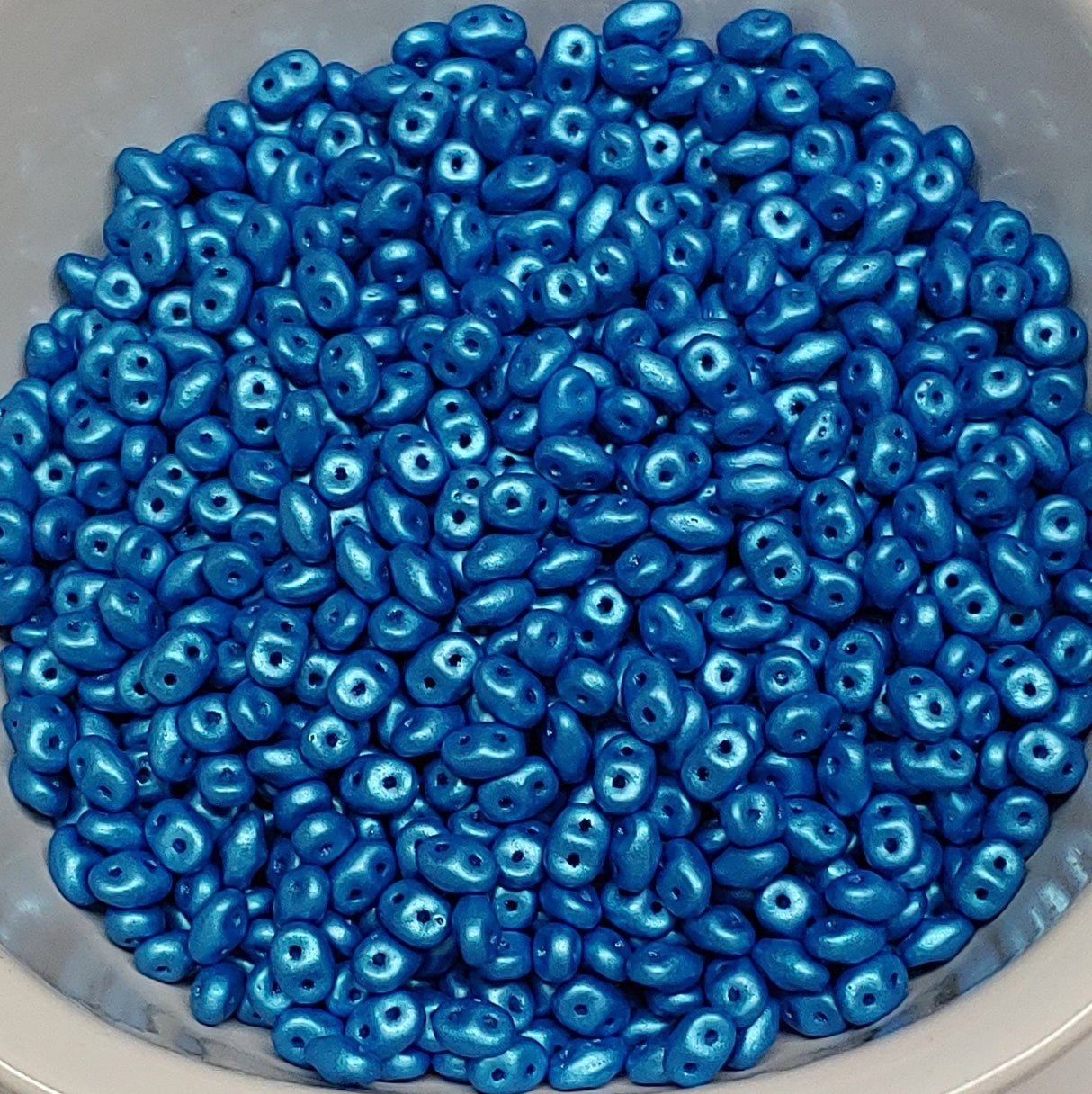 SuperDuo Pearl Shine Blue, 2-Hole 2.5x5mm Czech Glass, 24009-10 grams