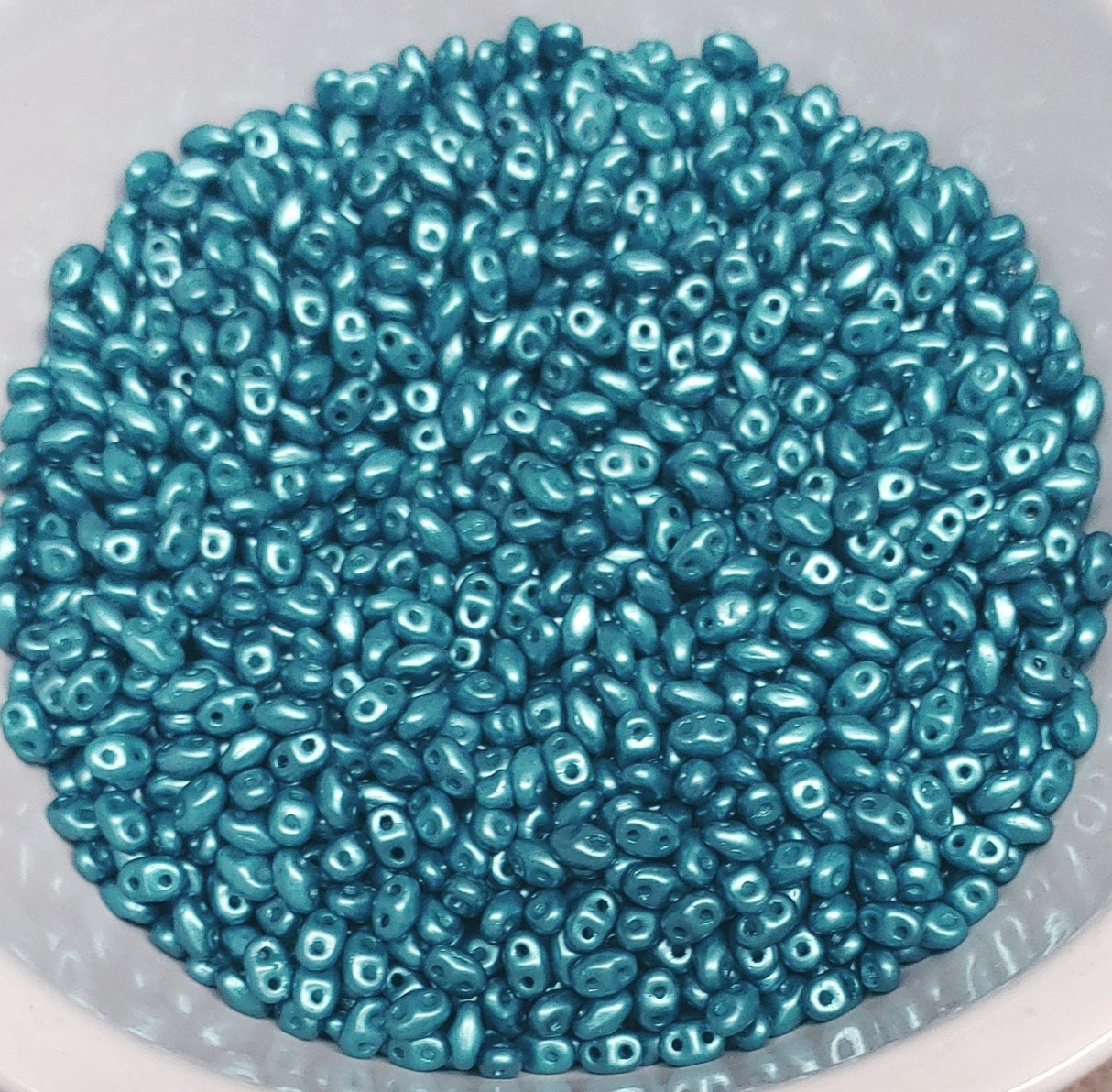 MiniDuo Pastel Emerald, 2-Hole 2x4MM Czech Glass, 25043-10 grams