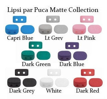 Lipsi par Puca Paris, Matte Collection, Czech Glass 7x4MM, 40 Beads
