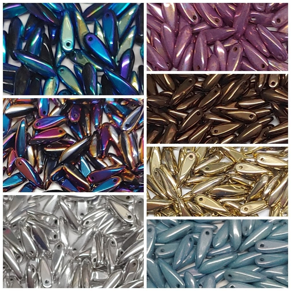 Dagger Bead, Czech Glass Beads 3X11MM, 25 Beads-7 Color Choices