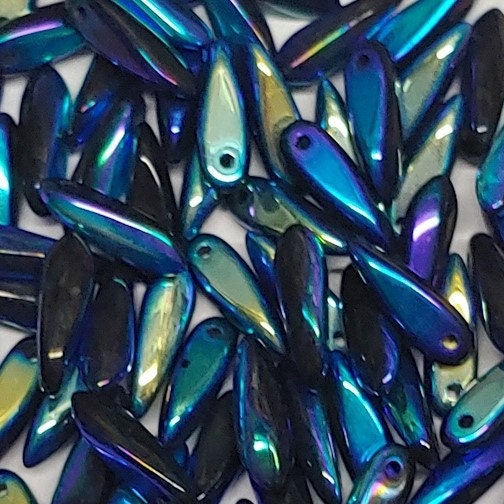 Dagger Bead, Czech Glass Beads 3X11MM, 25 Beads-7 Color Choices