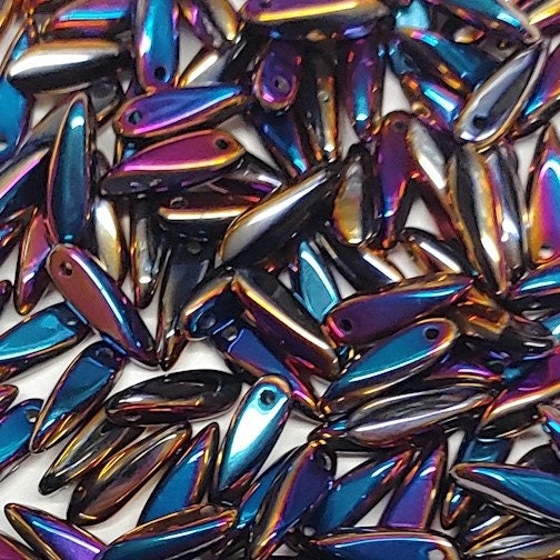 Dagger Bead, Czech Glass Beads 3X11MM, 25 Beads-7 Color Choices