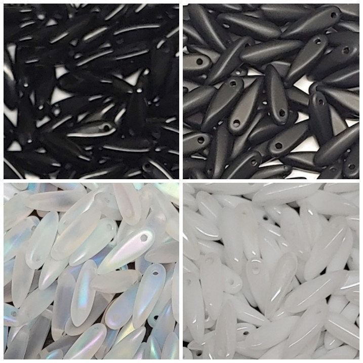 Dagger Bead, Czech Glass 3X11MM, 25 Beads-4 Color Choices