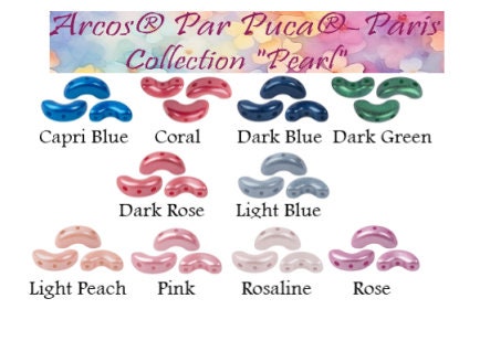 Arcos par Puca Pearl Collection, 3-Hole 5X10MM Czech Glass, 30 Beads, 10 Color Choices