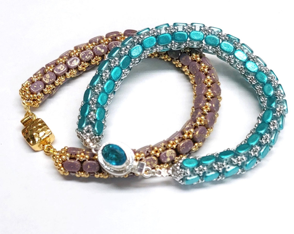 Lipsi par Puca Paris, Opague Amethyst Collection, Czech Glass 7x4MM-40 Beads