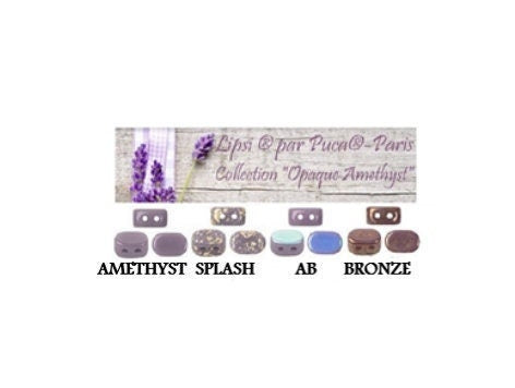 Lipsi par Puca Paris, Opague Amethyst Collection, Czech Glass 7x4MM-40 Beads