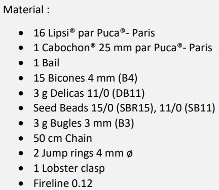 Deauville Pendant Pattern - DO NOT BUY- Sent free by email-Free with par Puca bead purchase, Read the description below for details