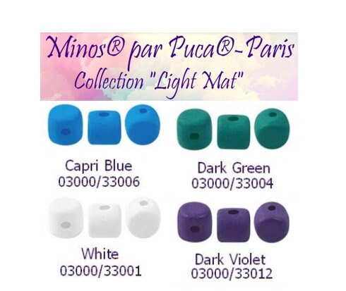 Minos Par Puca-Paris Light Matte Collection, 2.5X3MM Czech glass, 5 grams