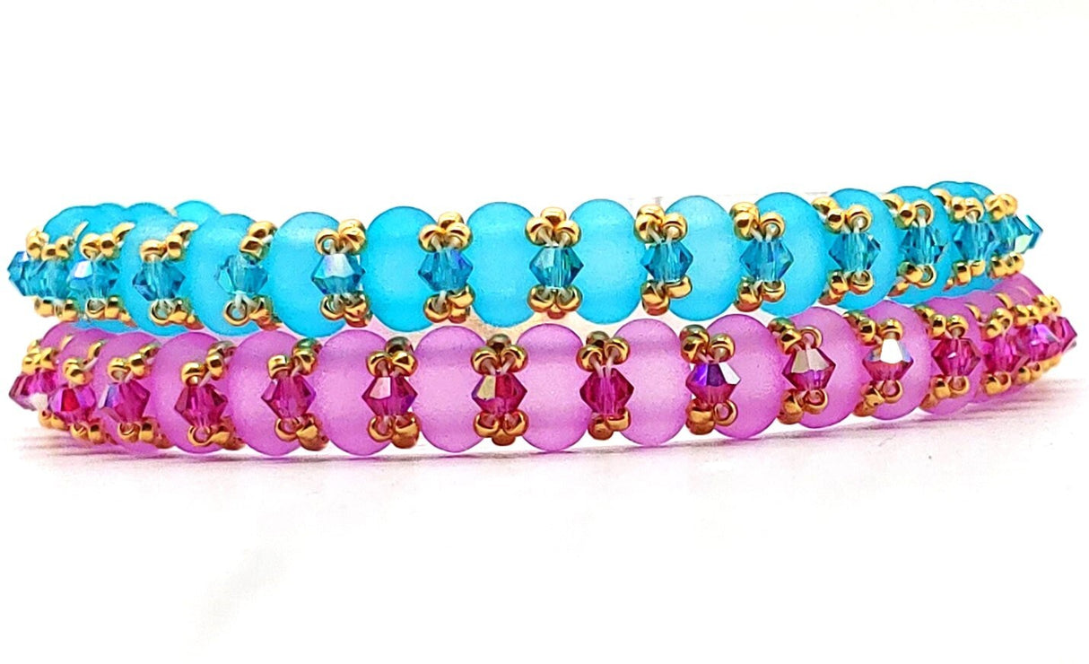 Samos Par Puca Bead, La Divine Translucent Matte Collection, 2-Hole 5x7mm, 25 Beads