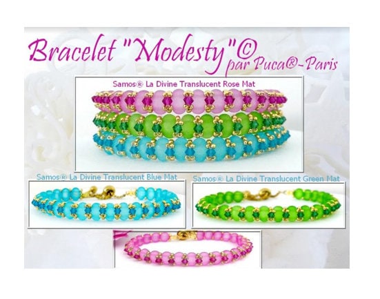 Samos Par Puca Bead, La Divine Translucent Matte Collection, 2-Hole 5x7mm, 25 Beads