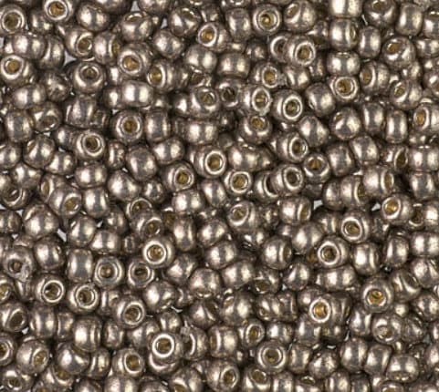 8/0 Duracoat Galvanized Miyuki Glass Seed Bead, Pewter, D4222