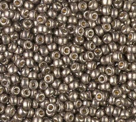 8/0 Duracoat Galvanized Miyuki Glass Seed Bead, Pewter, D4222