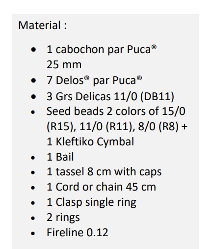 Juan Pendant Pattern - DO NOT BUY- Sent free by email-Free with par Puca bead purchase, Read the description below for details