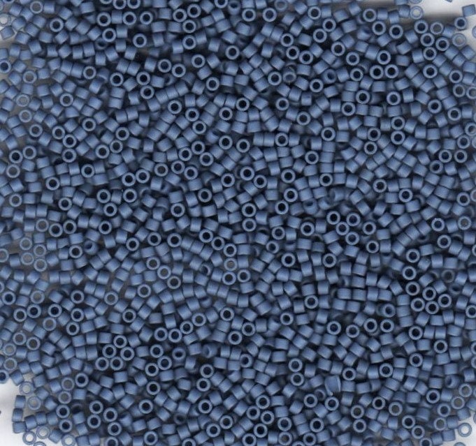 Delica, 11/0 Matte Opaque Steel Blue, DB2408 Miyuki Delica-5 grams