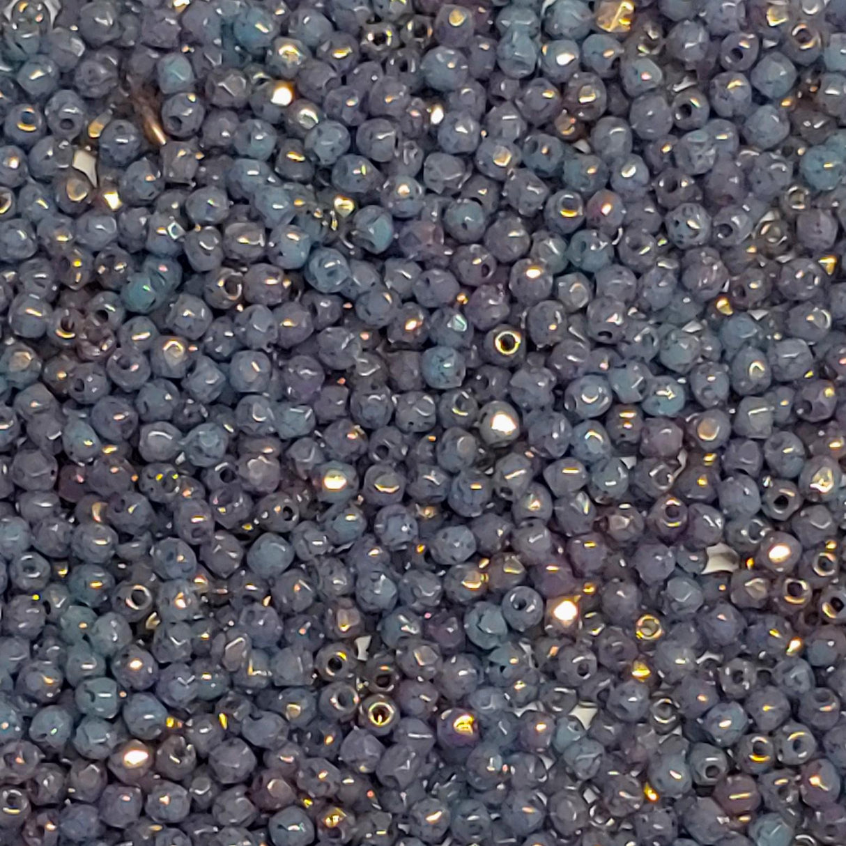 True 2MM Blue Turquoise Bronze, Fire Polish Czech Glass, 63030-15496-100 beads